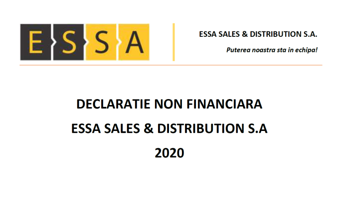 DECLARATIE NON FINANCIARA ESSA SALES & DISTRIBUTION S.A  